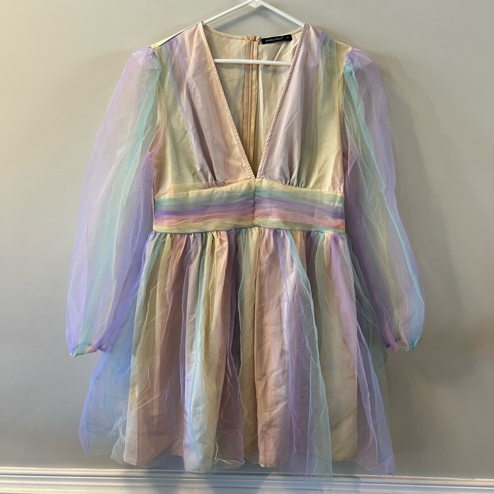 Multi-color above the knee dress